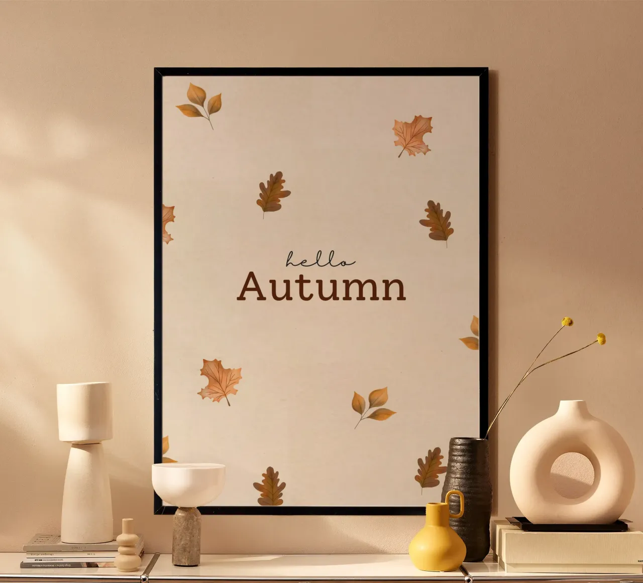 Foglie acquerellate di Hello Autumn Stampa digitale poster da vintagepod