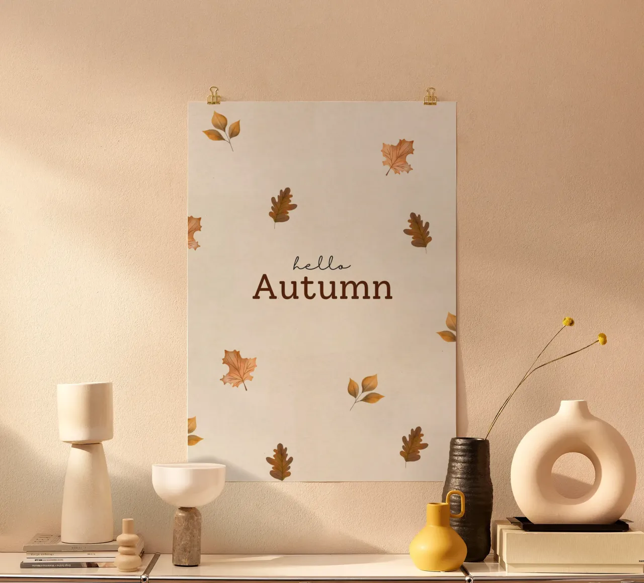 Foglie acquerellate di Hello Autumn Stampa digitale poster da vintagepod