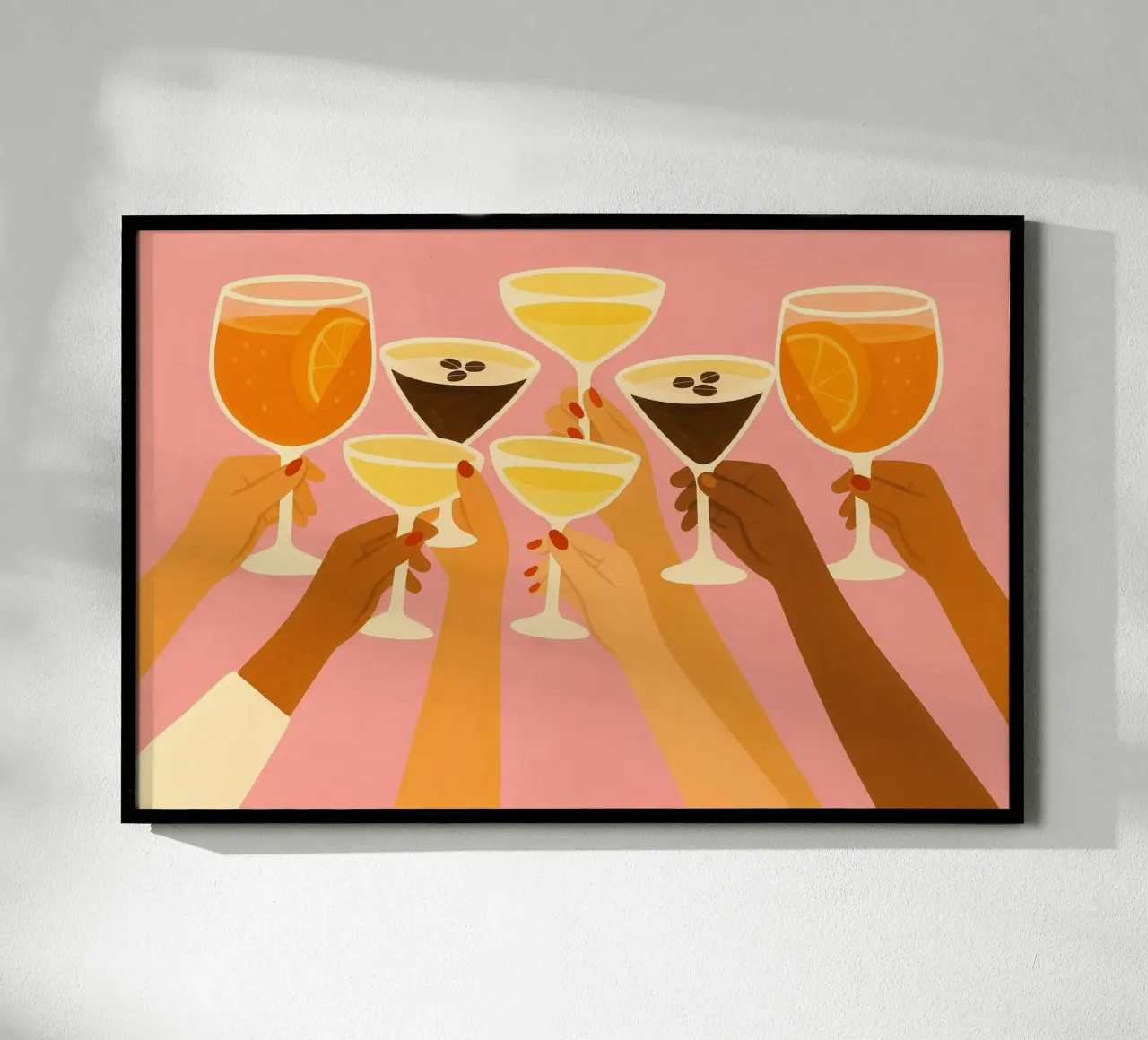 Salute insieme poster con telaio in legno da PurePeachStudio