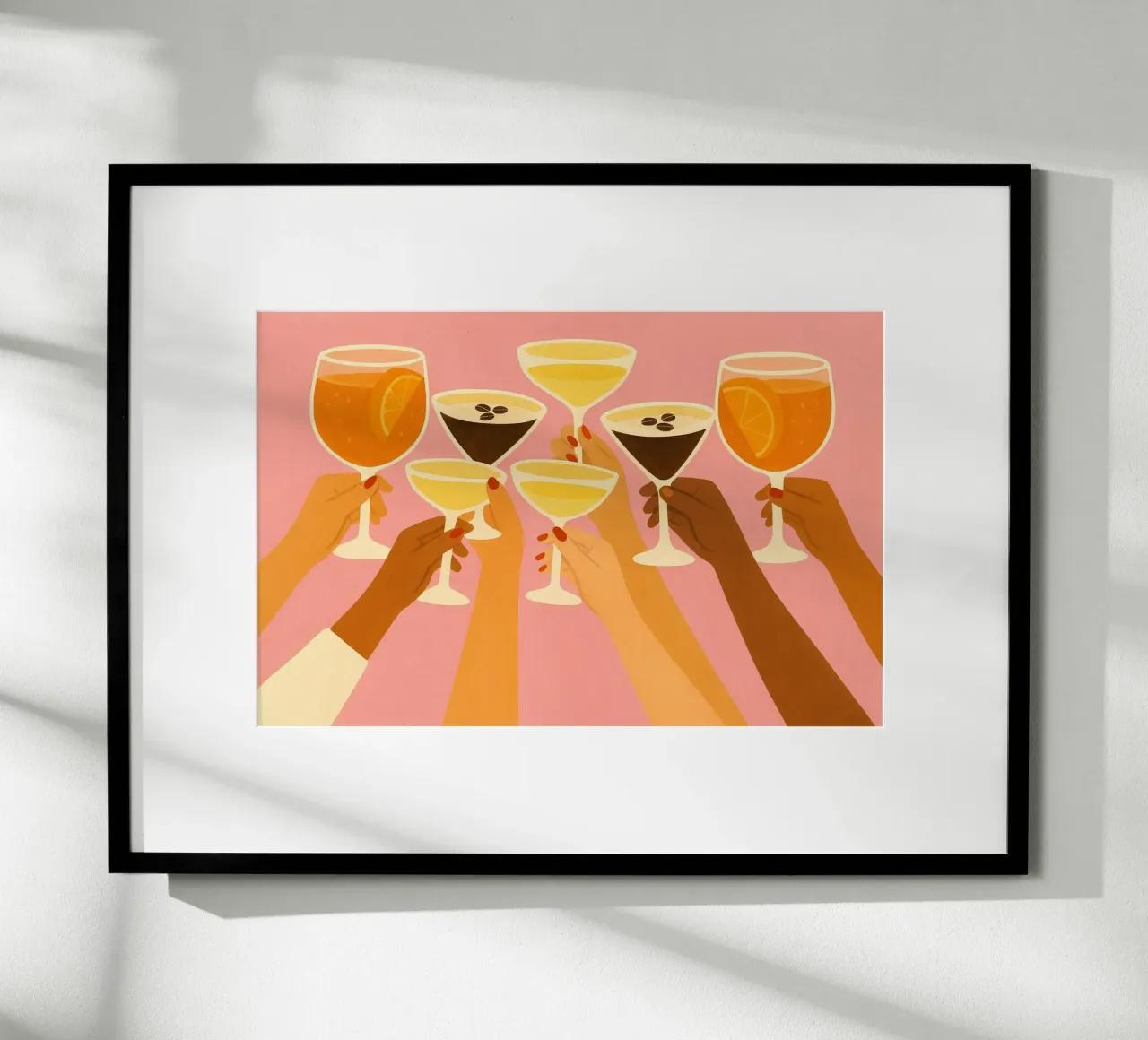 Salute insieme poster con telaio in legno da PurePeachStudio