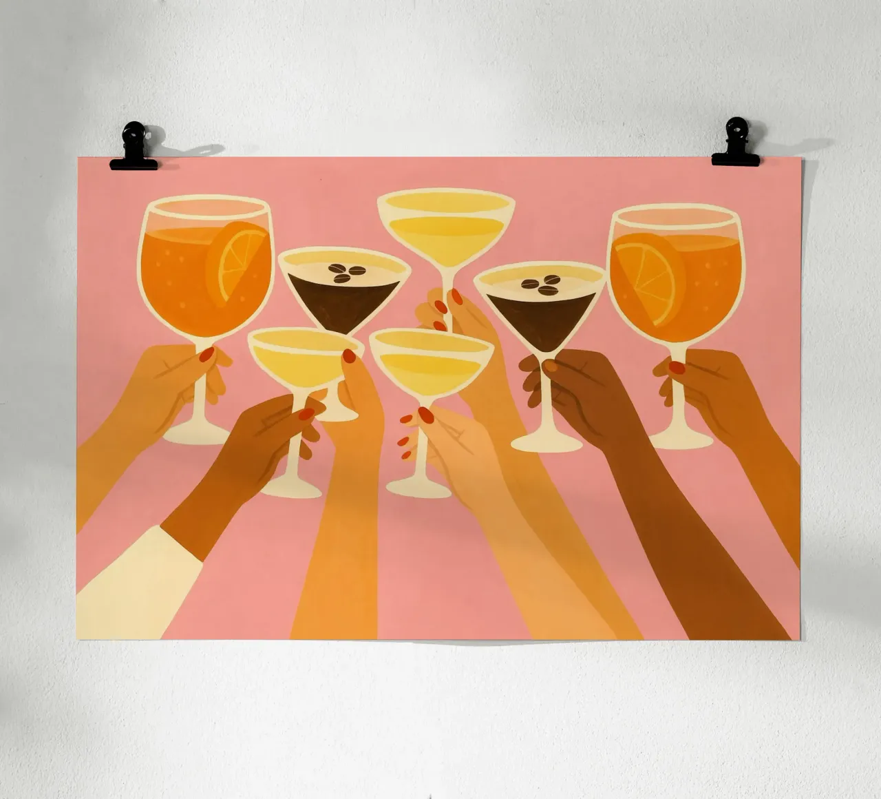 Salute insieme poster con telaio in legno da PurePeachStudio