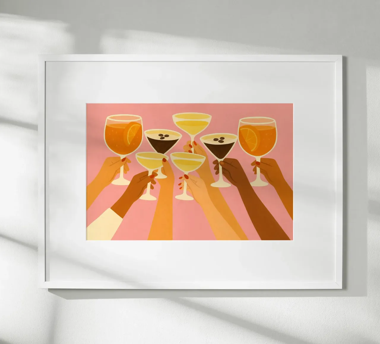 Salute insieme poster con telaio in legno da PurePeachStudio