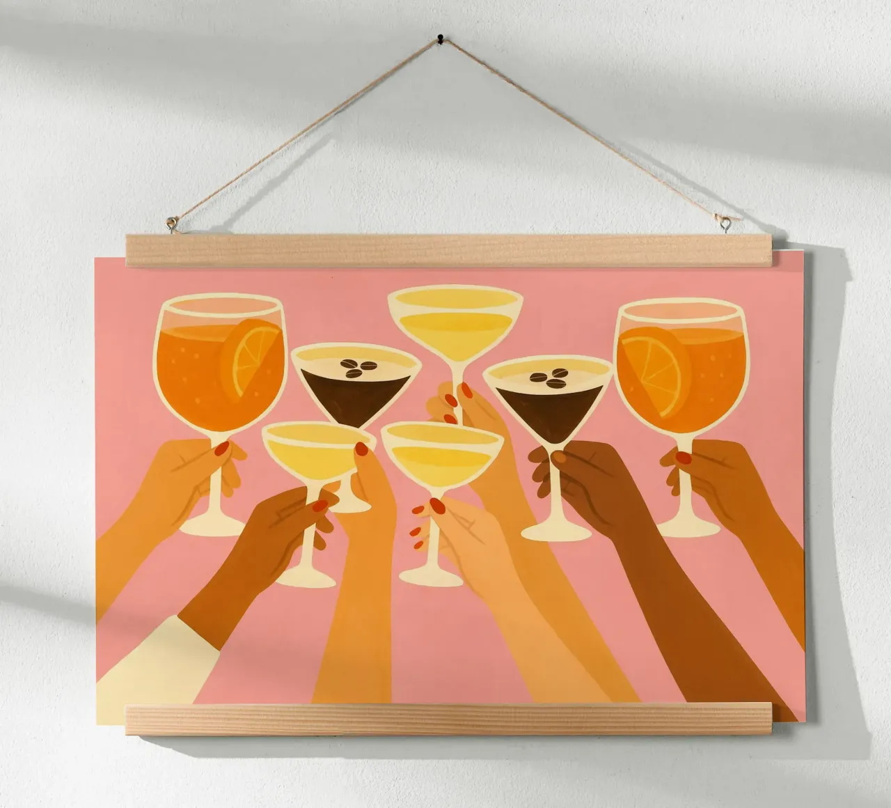 Salute insieme poster con telaio in legno da PurePeachStudio