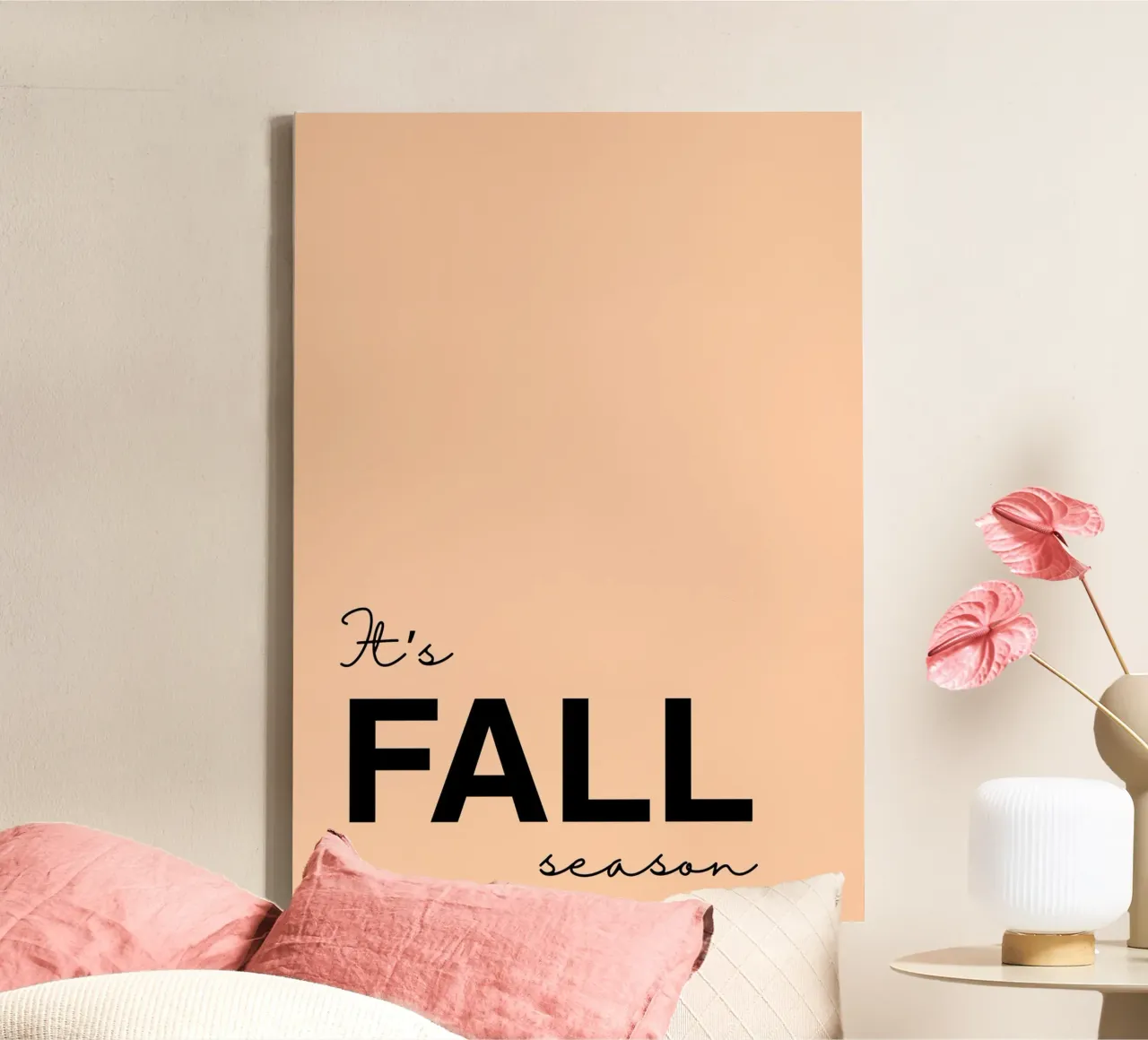 It's Fall Season Minimalistisches Zitat Wandkunst Leinwand mit Schattenfugenrahmen von vintagepod