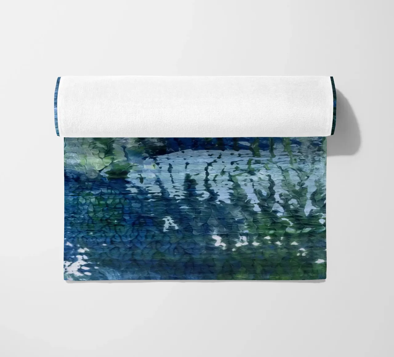 Surfaces 4 | Abstract in Indigo, Pale Blue, Green and White telo mare da sabidussi