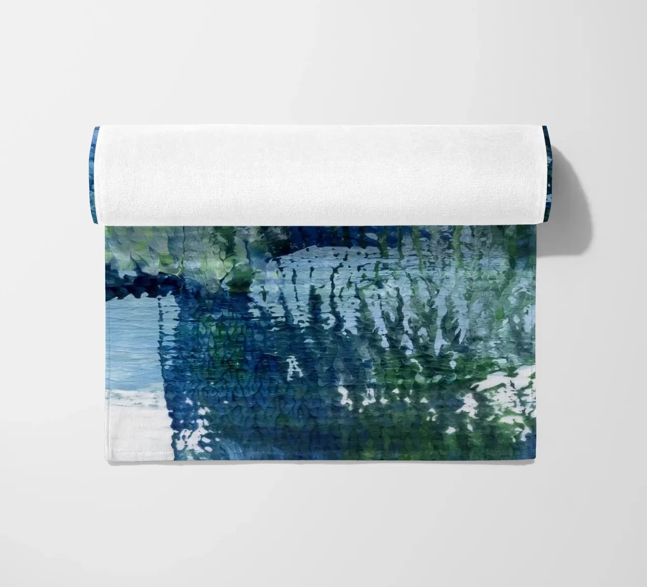 Surfaces 4 | Abstract in Indigo, Pale Blue, Green and White telo mare da sabidussi