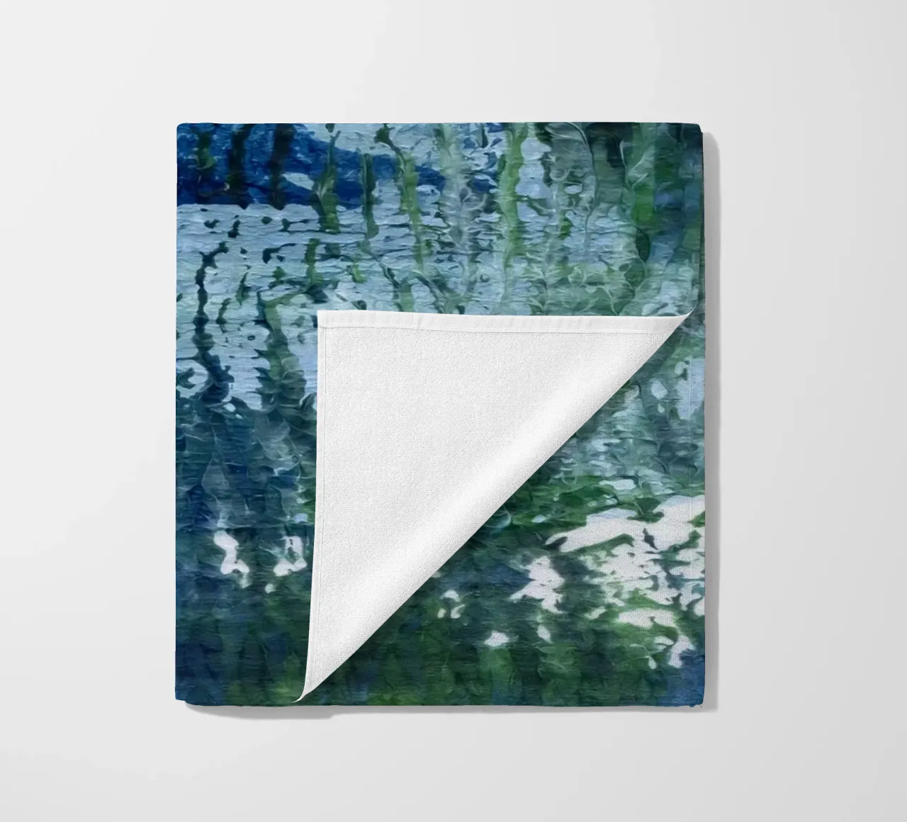 Surfaces 4 | Abstract in Indigo, Pale Blue, Green and White telo mare da sabidussi