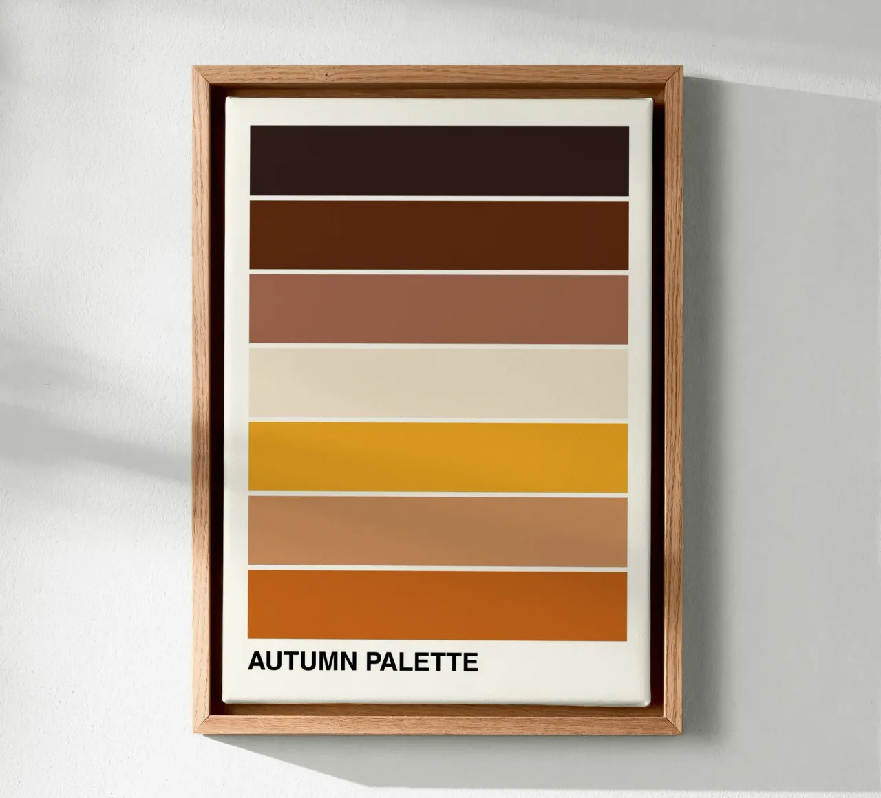 Herfst Palet Minimalistische Kleurenblok Muur Kunst canvas met Baklijst van vintagepod