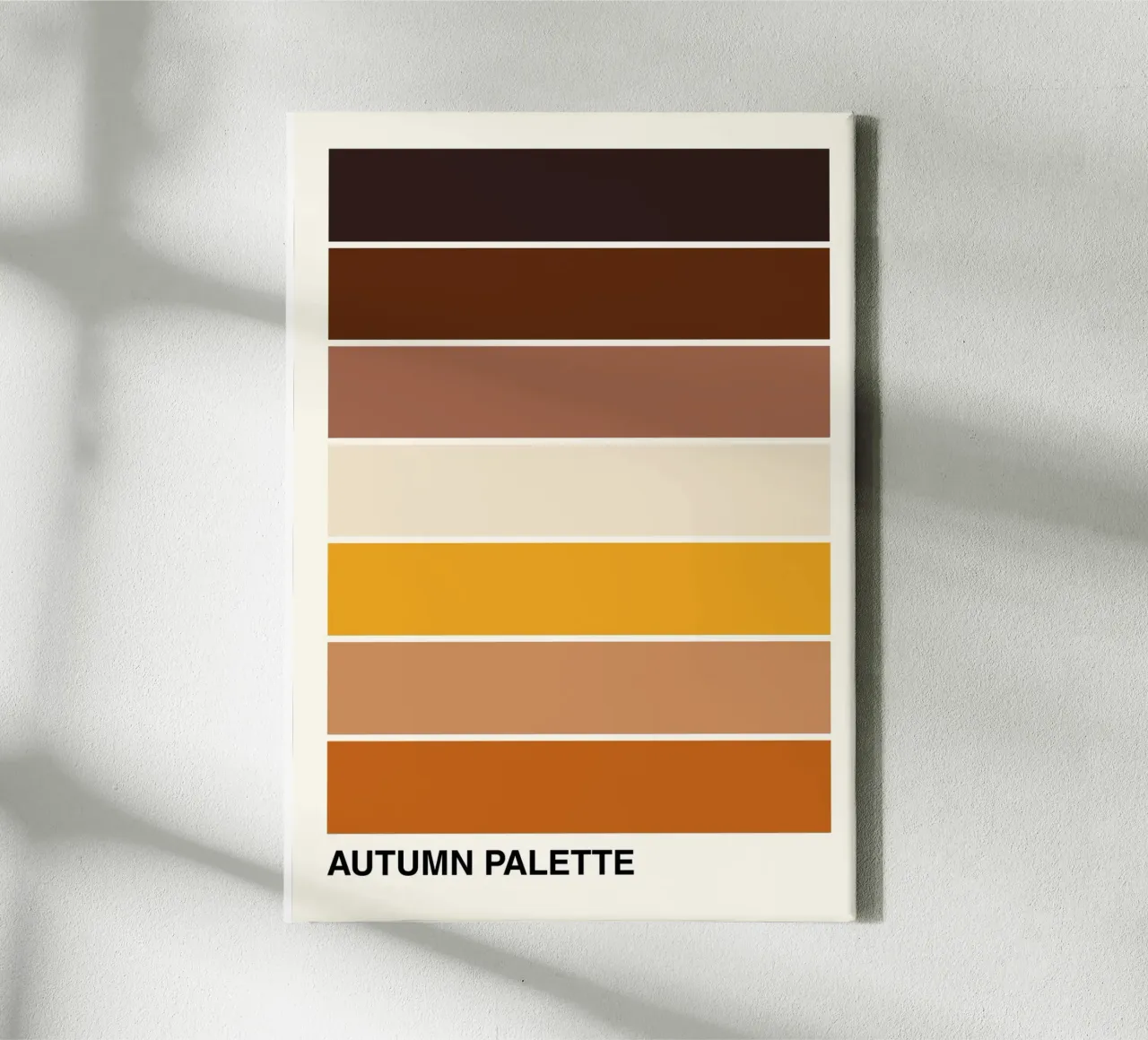 Herfst Palet Minimalistische Kleurenblok Muur Kunst canvas met Baklijst van vintagepod