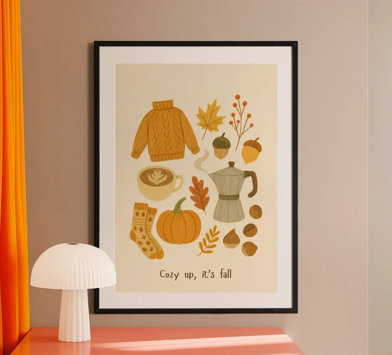 Cozy Up It's Fall Autunno Estetica Stampa poster da vintagepod