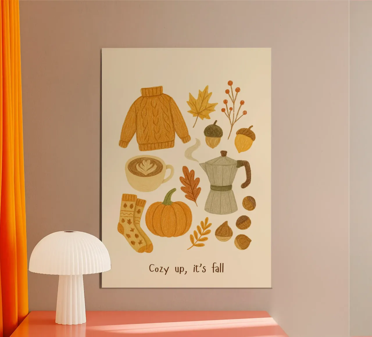 Cozy Up It's Fall Autunno Estetica Stampa poster da vintagepod