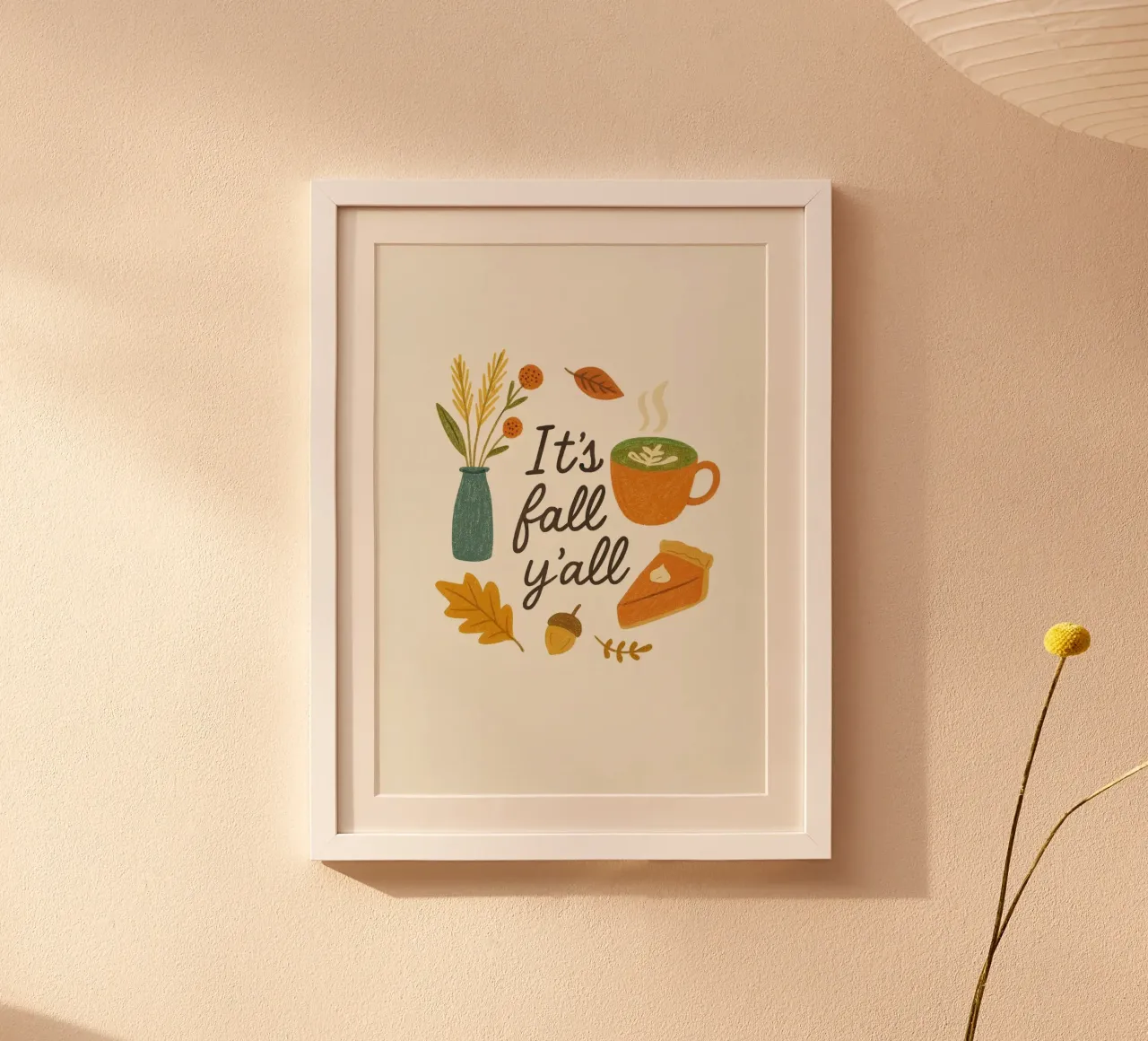 È autunno per tutti, stampa accogliente dell'autunno australe poster con telaio in plastica da vintagepod