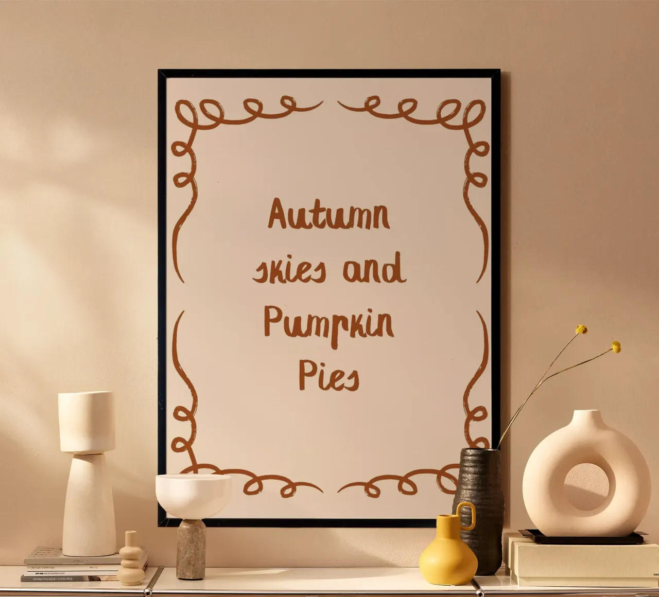 Cieli d'autunno e torte di zucca - Stampa autunnale accogliente poster da vintagepod