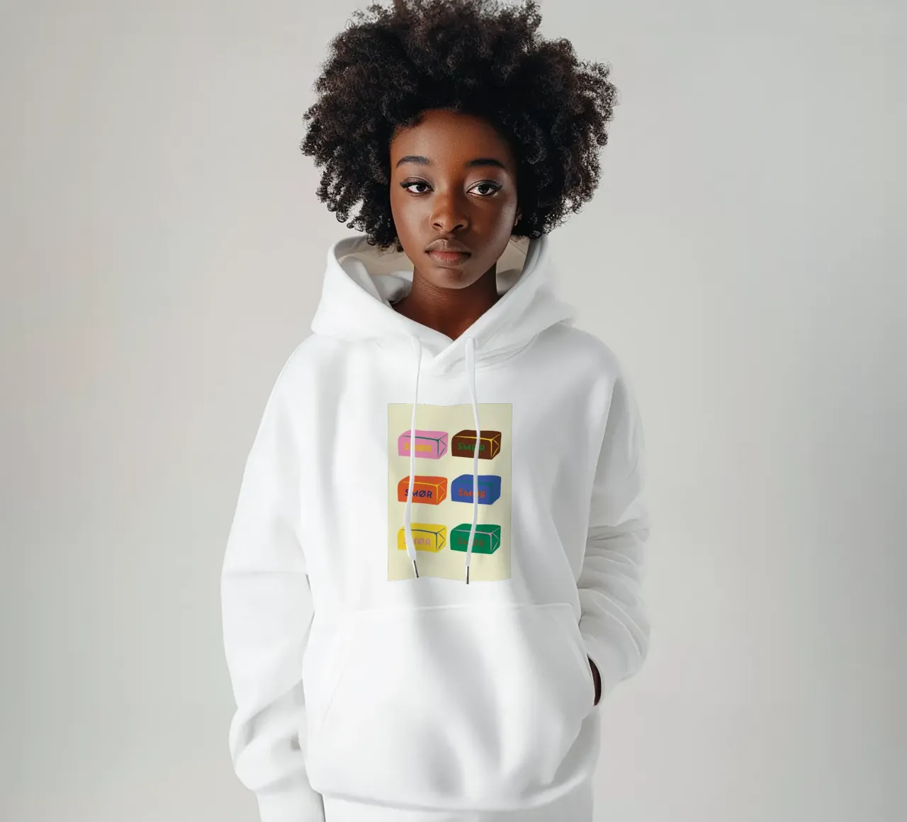 Piatti di burro colorati felpa con cappuccio da PurePeachStudio