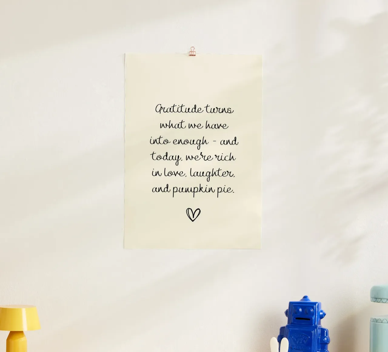 La gratitudine è abbastanza per il Ringraziamento Citazione d'arte poster da vintagepod