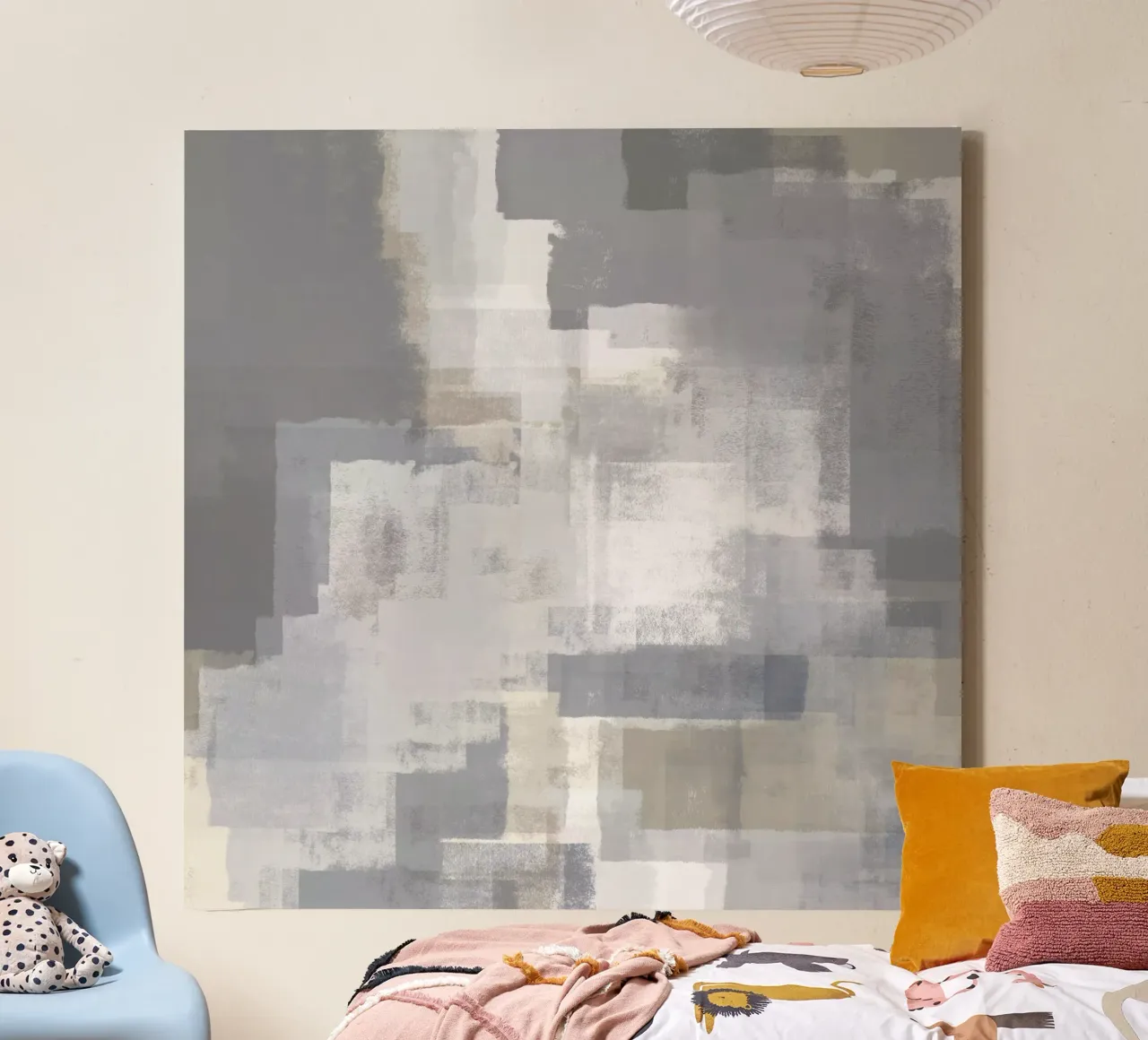 Surfaces 6 | Gray on Grey tela con Cornice a cassetta da sabidussi
