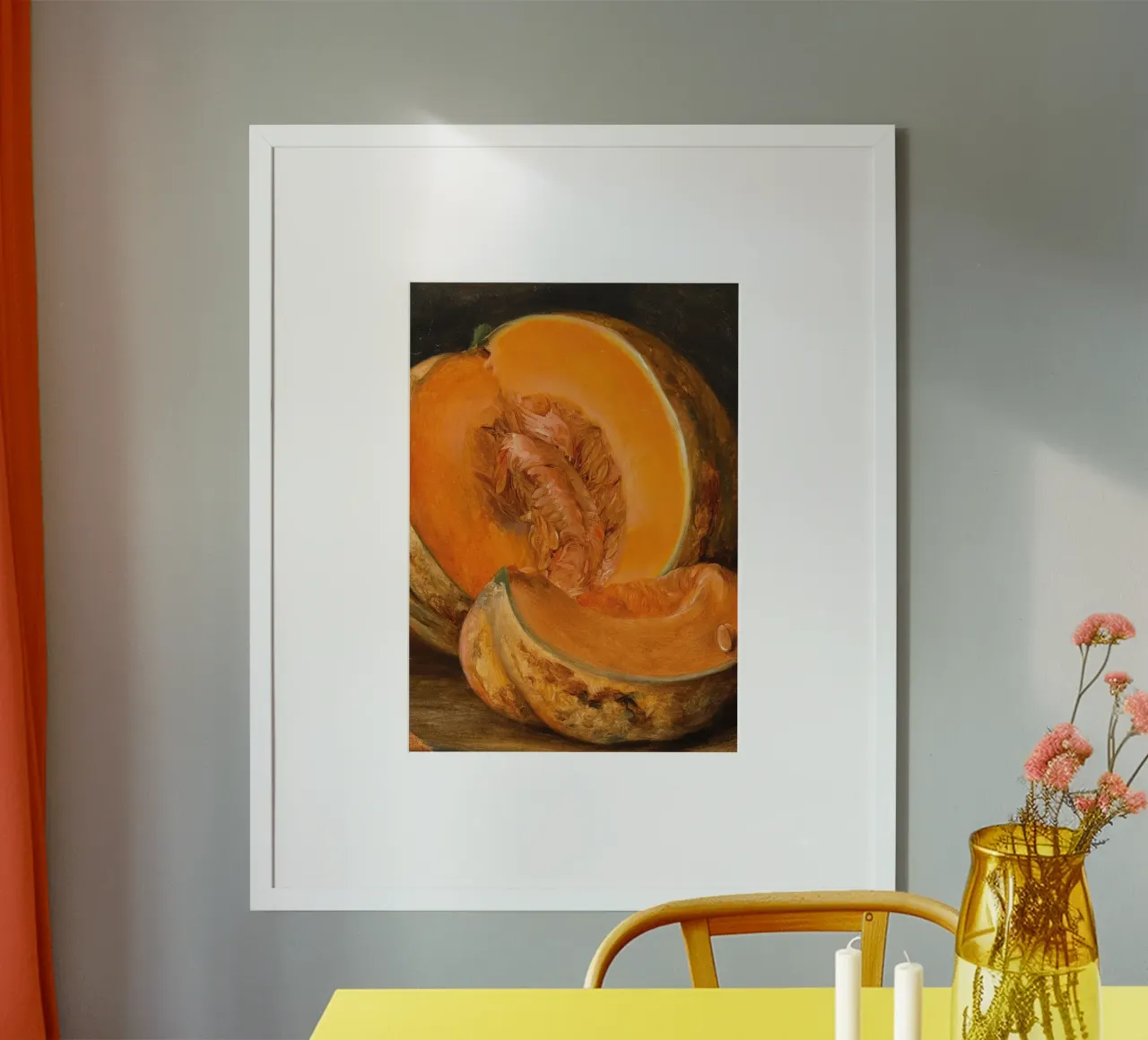 Stilleben mit Kürbissen Klassisches Ölgemälde Poster mit Aluminium Rahmen von vintagepod
