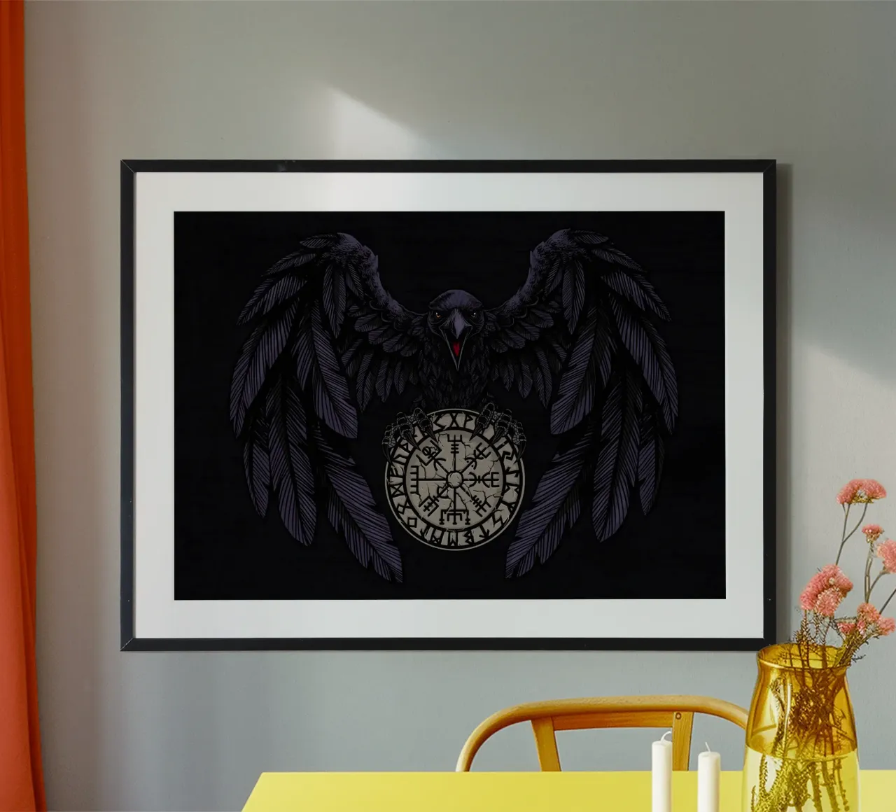 Raven e Vegvisir poster da pixelbull - medieval art and more
