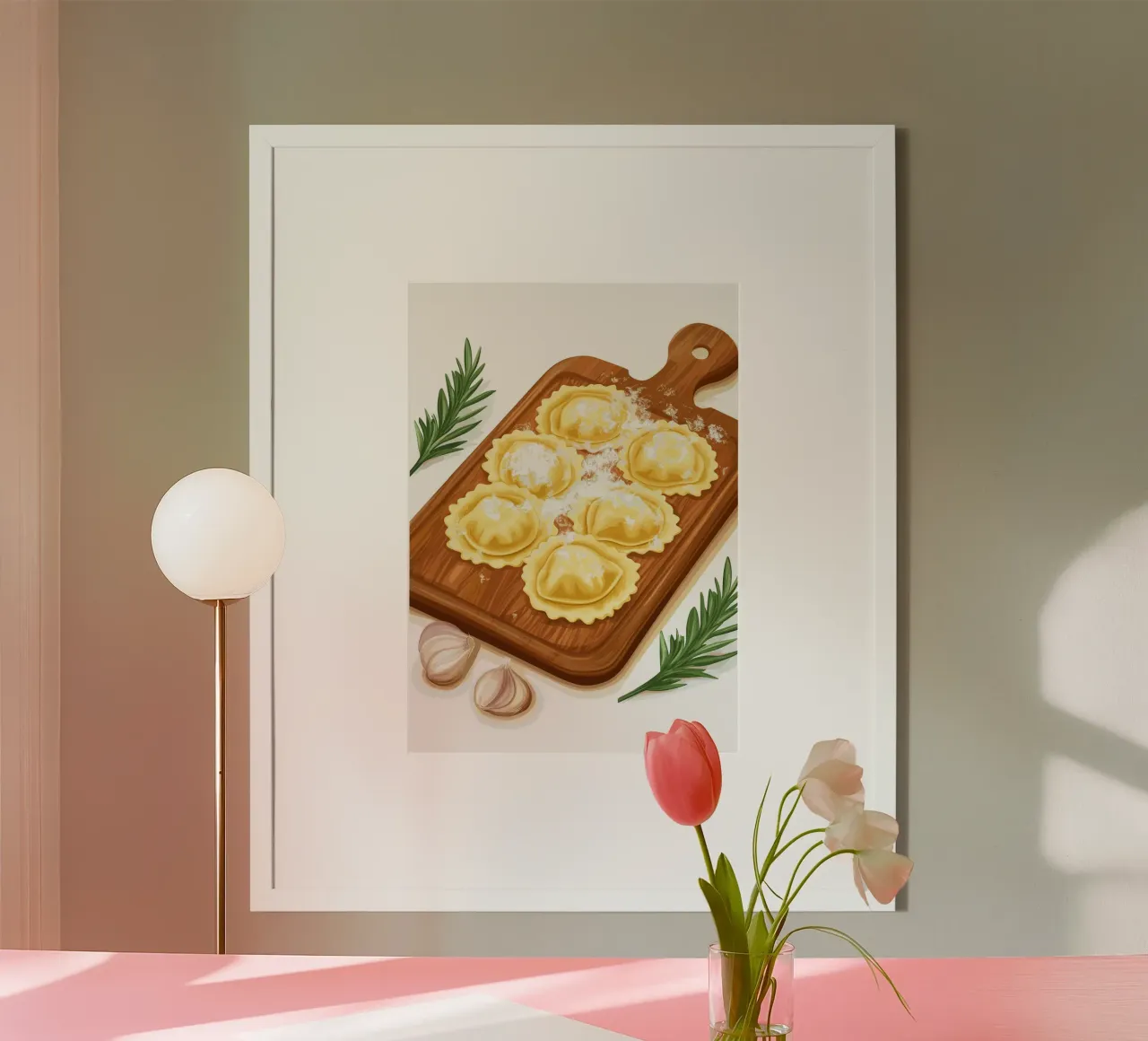 Ravioli italiani su tavola di legno poster da pixelbull - medieval art and more