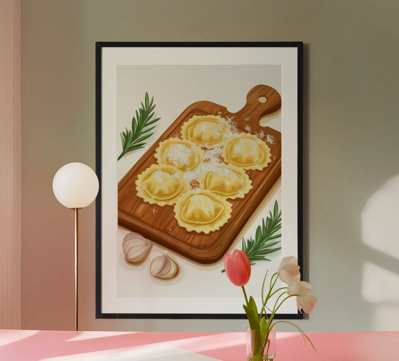 Ravioli italiani su tavola di legno poster da pixelbull - medieval art and more