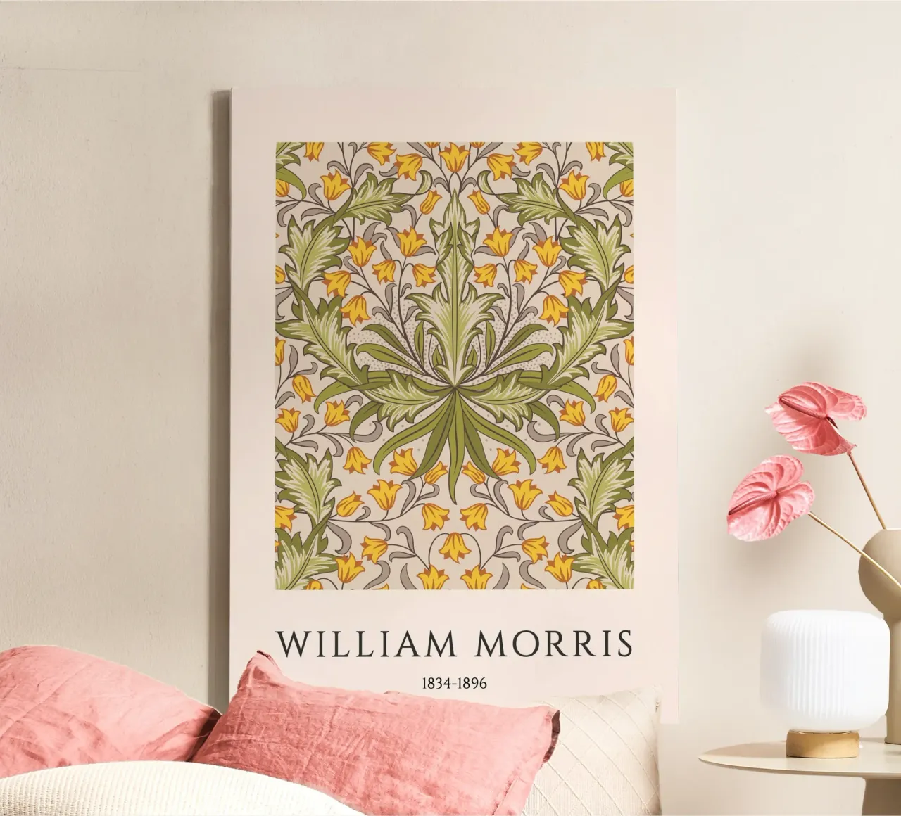 William Morris Ringelblume Kunst & Handwerk Druck Leinwand mit Schattenfugenrahmen von vintagepod