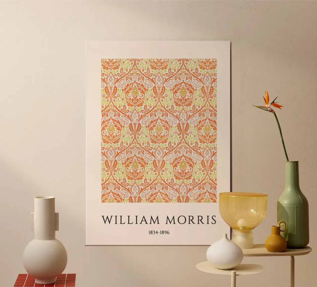 William Morris Arancione Estetico Stampa Arts & Crafts poster con telaio in alluminio da vintagepod
