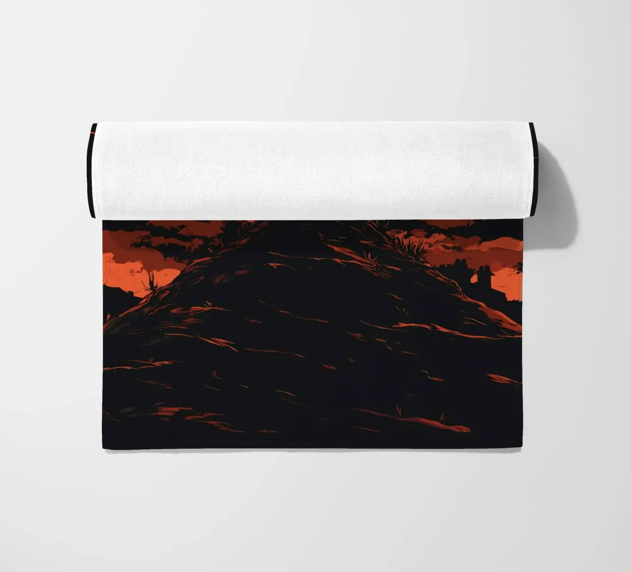 Guerrieri davanti a una luna rosso sangue telo mare da pixelbull - medieval art and more