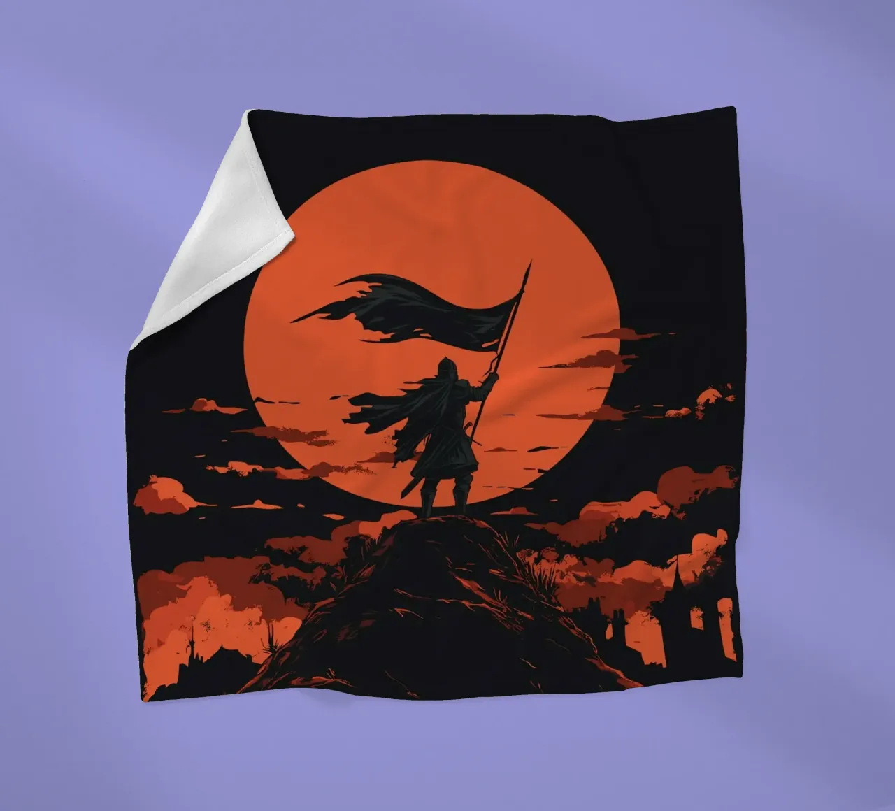 Guerrieri davanti a una luna rosso sangue coperta in pile da pixelbull - medieval art and more