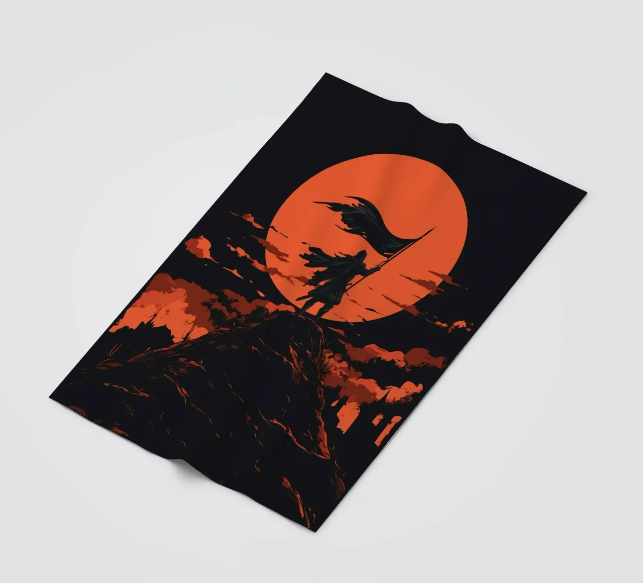 Guerrieri davanti a una luna rosso sangue coperta in pile da pixelbull - medieval art and more