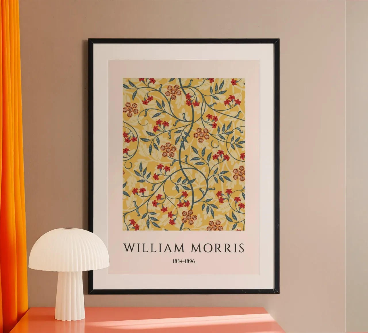 William Morris Stampa su carta da parati rossa floreale vittoriana poster da vintagepod