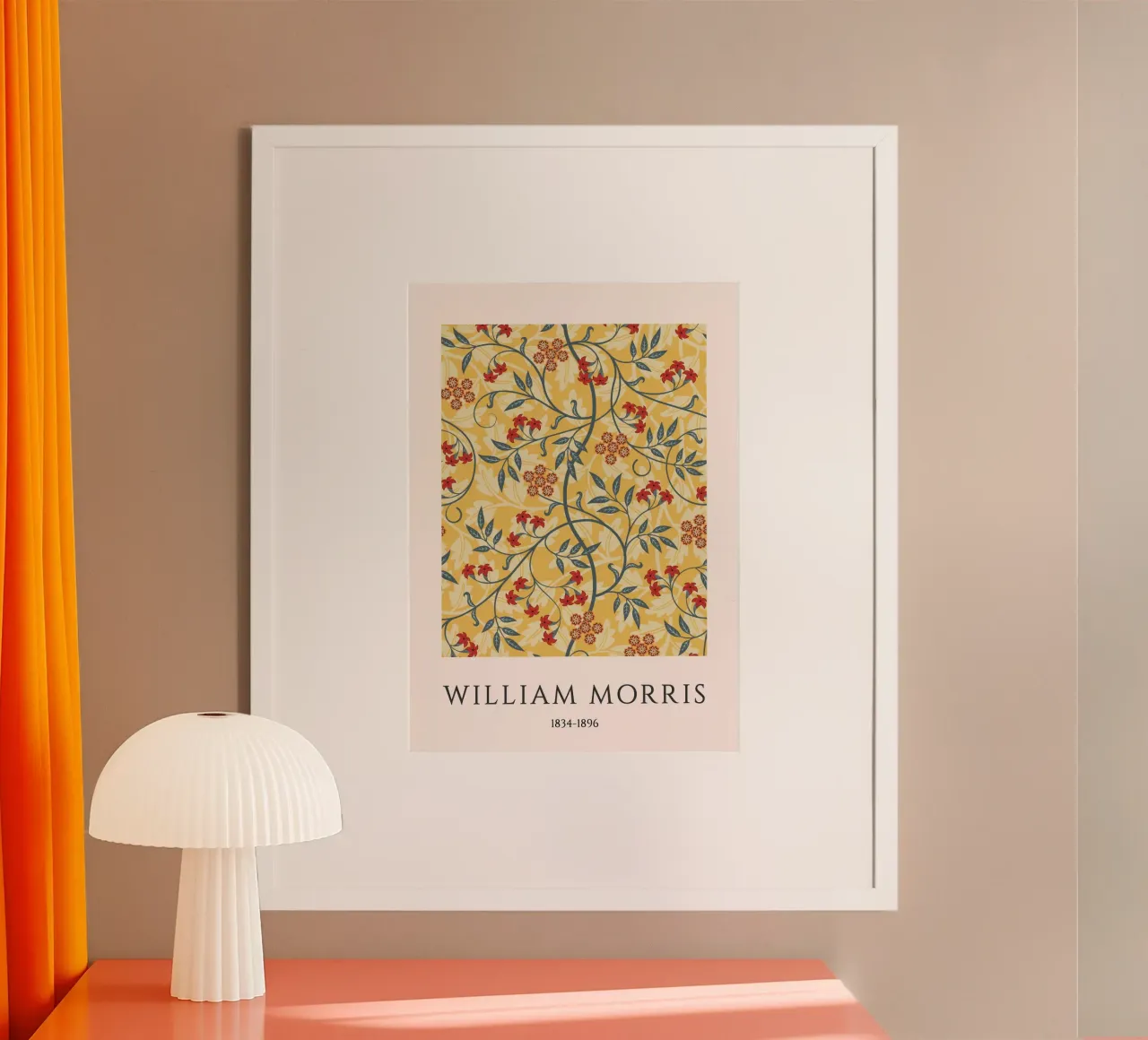 William Morris Stampa su carta da parati rossa floreale vittoriana poster da vintagepod