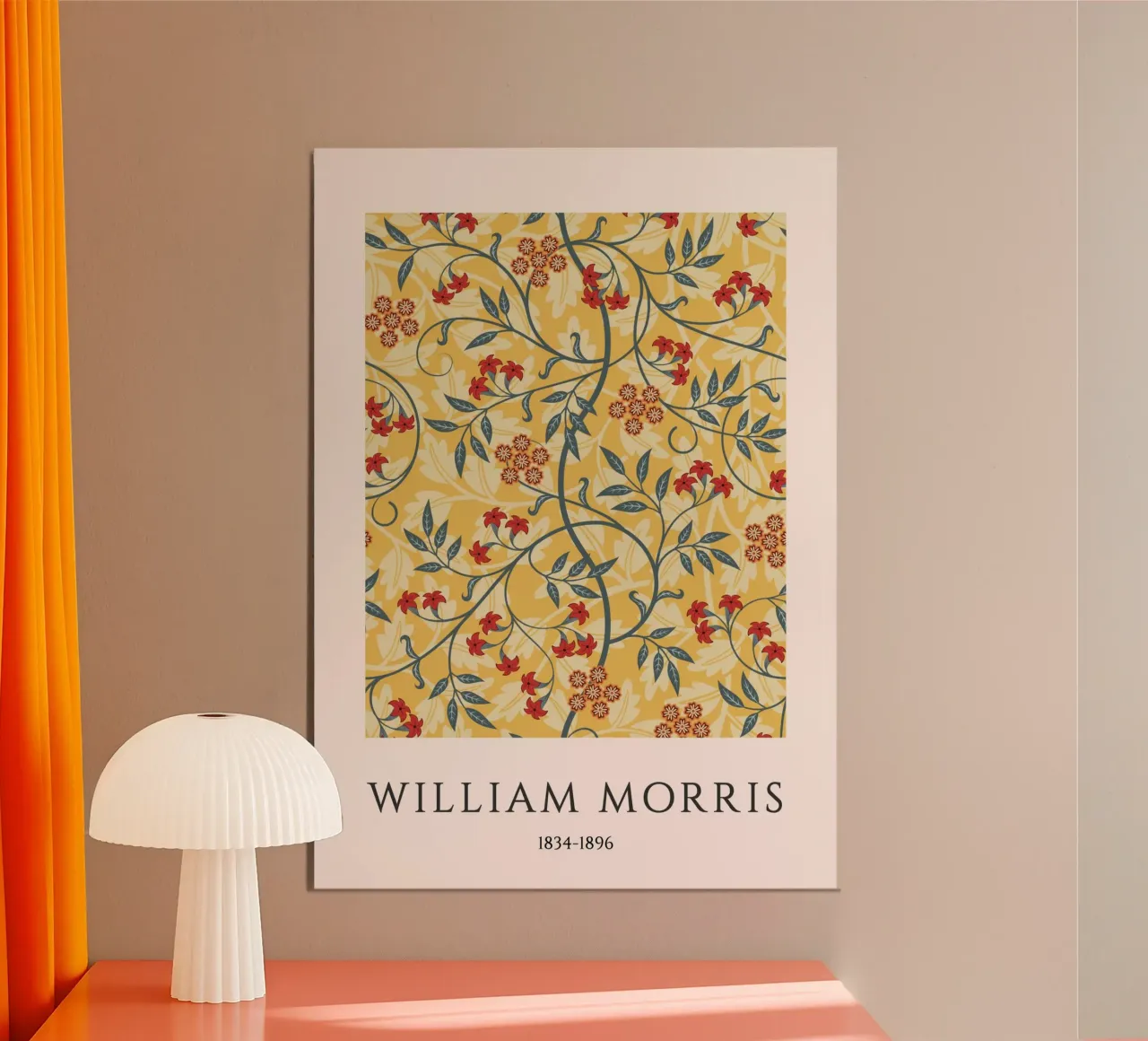 William Morris Stampa su carta da parati rossa floreale vittoriana poster da vintagepod