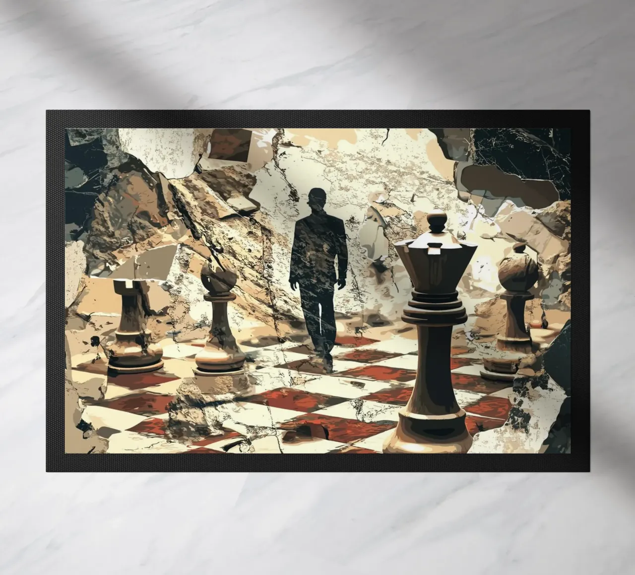 L'uomo nel labirinto degli scacchi zerbino da pixelbull - medieval art and more