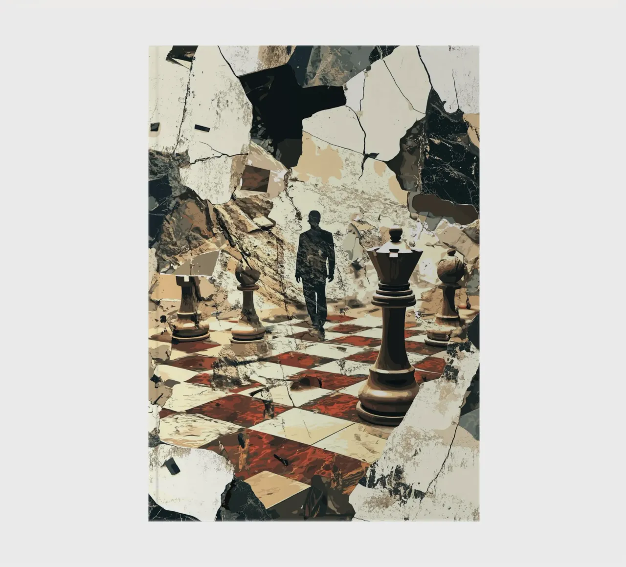 Man in the chess labyrinth notebook by pixelbull - medieval art and more