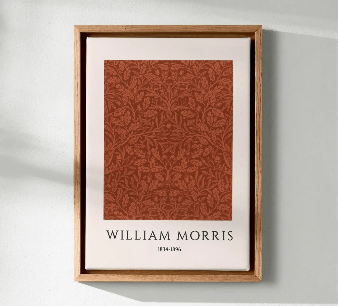 William Morris Eikel Arts & Crafts Print canvas met Baklijst van vintagepod
