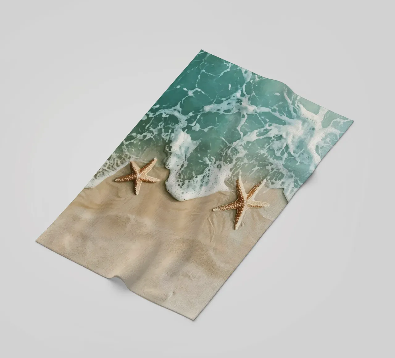 Due stelle marine in riva al mare telo mare da pixelbull - medieval art and more