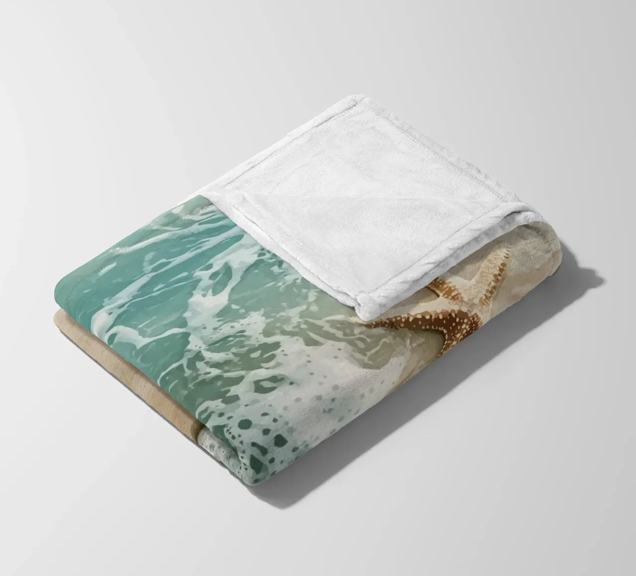 Due stelle marine in riva al mare coperta in pile da pixelbull - medieval art and more