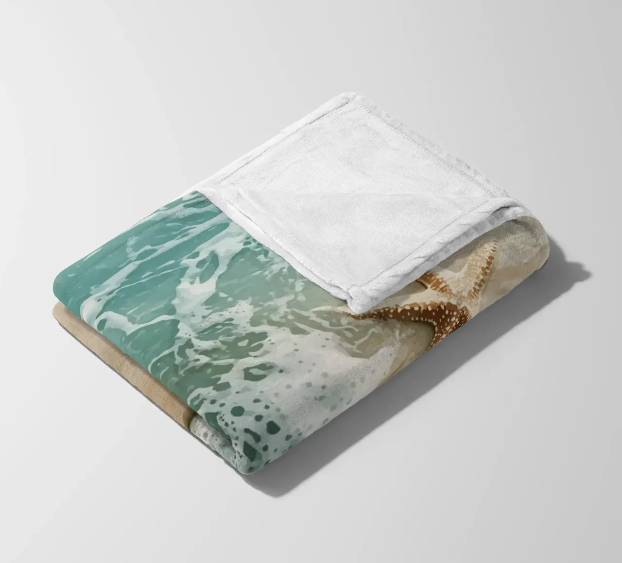 Due stelle marine in riva al mare coperta in pile da pixelbull - medieval art and more