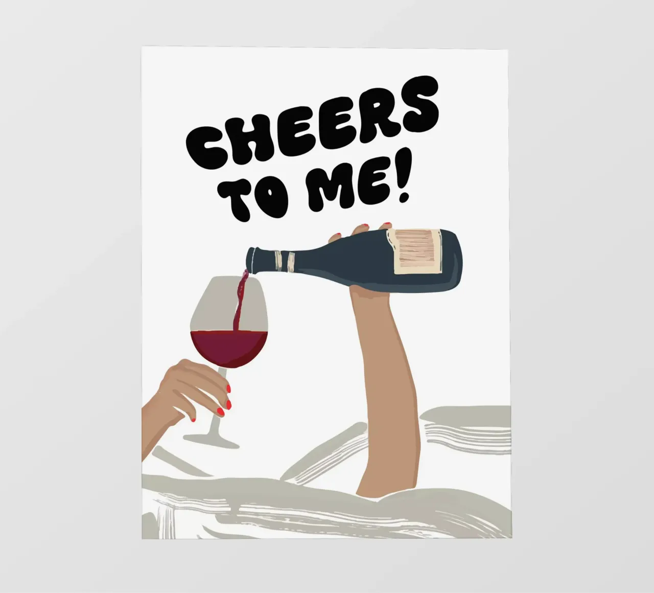 Cheers to me! telo in pvc da XOXO Arte delicious