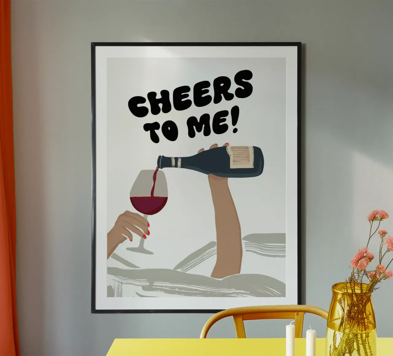 Cheers to me! poster con telaio in plastica da XOXO Arte delicious