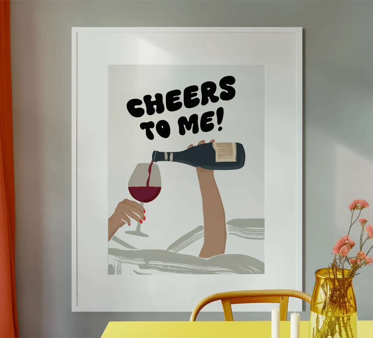 Cheers to me! poster con telaio in plastica da XOXO Arte delicious