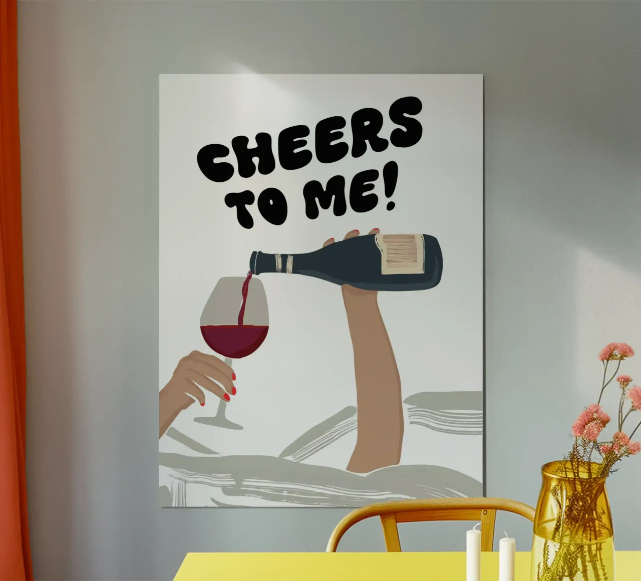 Cheers to me! poster con telaio in plastica da XOXO Arte delicious