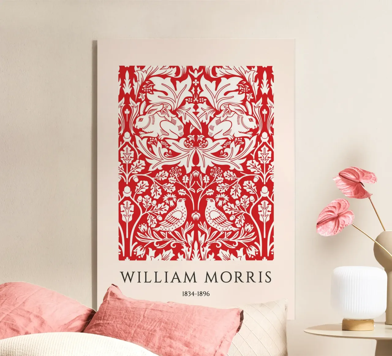 William Morris Rot & Weiß Kunst & Handwerk Druck Acryl-Glas von vintagepod