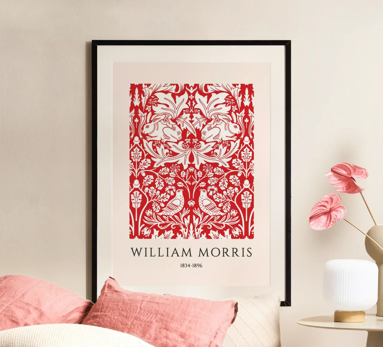 William Morris Rot & Weiß Kunst & Handwerk Druck Poster von vintagepod