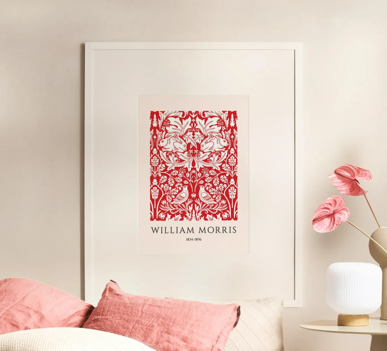 William Morris Rot & Weiß Kunst & Handwerk Druck Poster von vintagepod