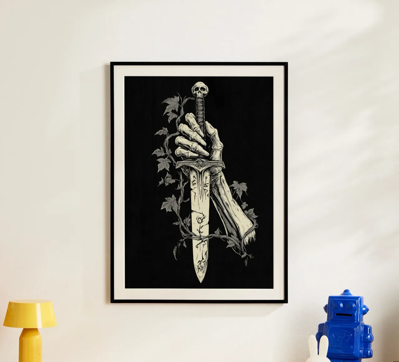 Skeleton reaches for cursed sword poster by pixelbull - medieval art and more