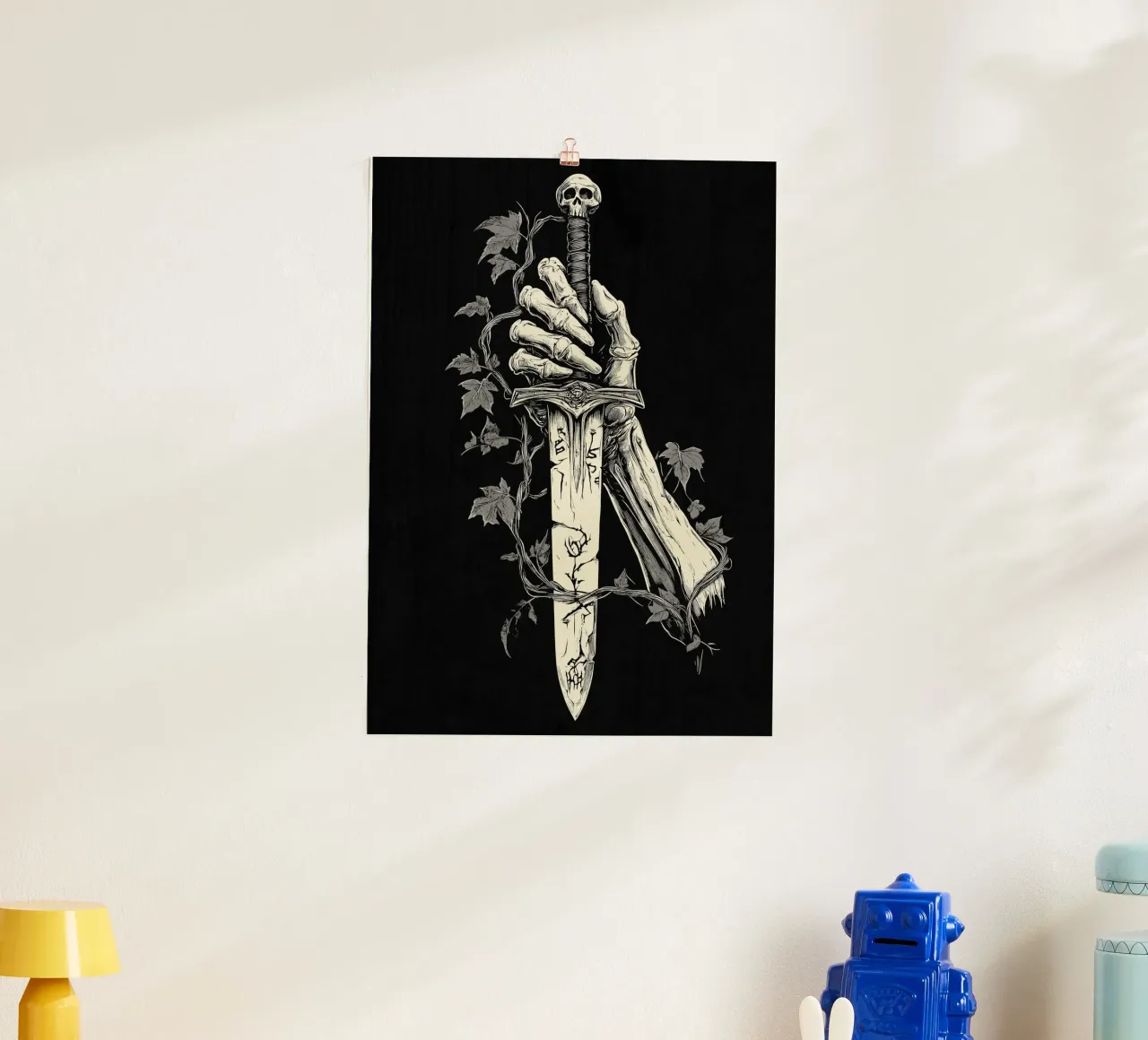 Skeleton reaches for cursed sword poster by pixelbull - medieval art and more
