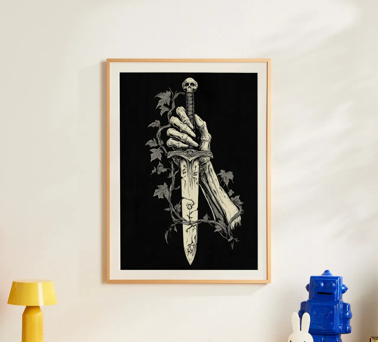 Skeleton reaches for cursed sword poster by pixelbull - medieval art and more