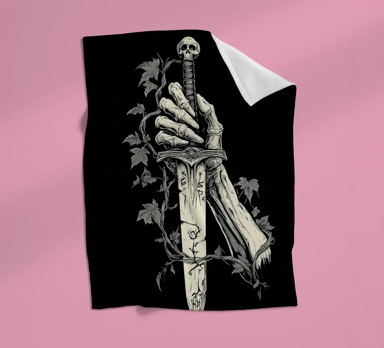 Lo scheletro prende la spada maledetta coperta in pile da pixelbull - medieval art and more