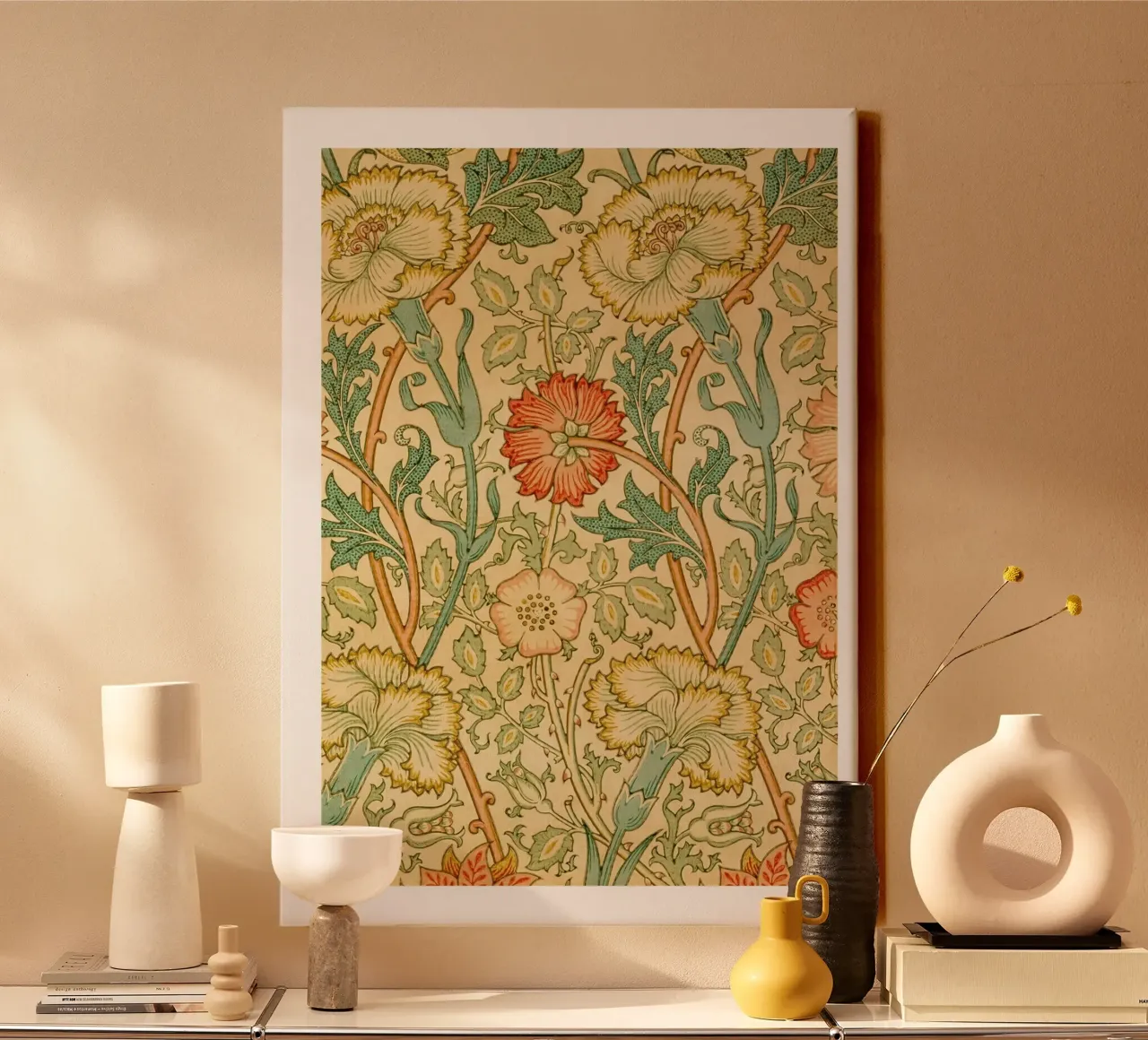 William Morris Anjer Arts & Crafts Print canvas met Baklijst van vintagepod